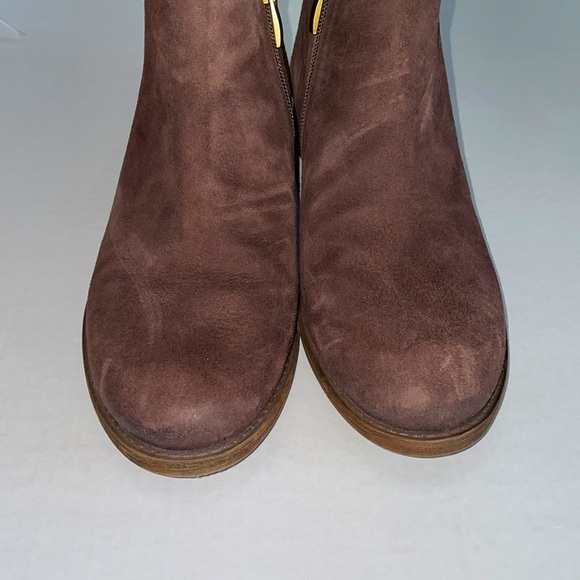 Franco Sarti ankle boots 9 wine brown very good condition leather fabric upper - Picture 6 of 14